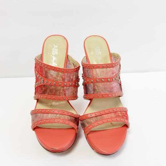 ABS VERO CORAL PINK AND SILVER WOMEN HEELS SIZE 8M NO BOX - Picture 5 of 7